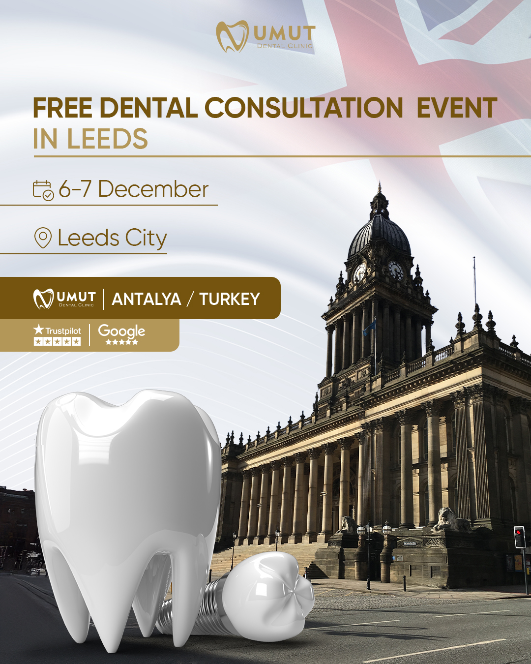 Free Dental Consultation Event in Leeds  on 6–7 December